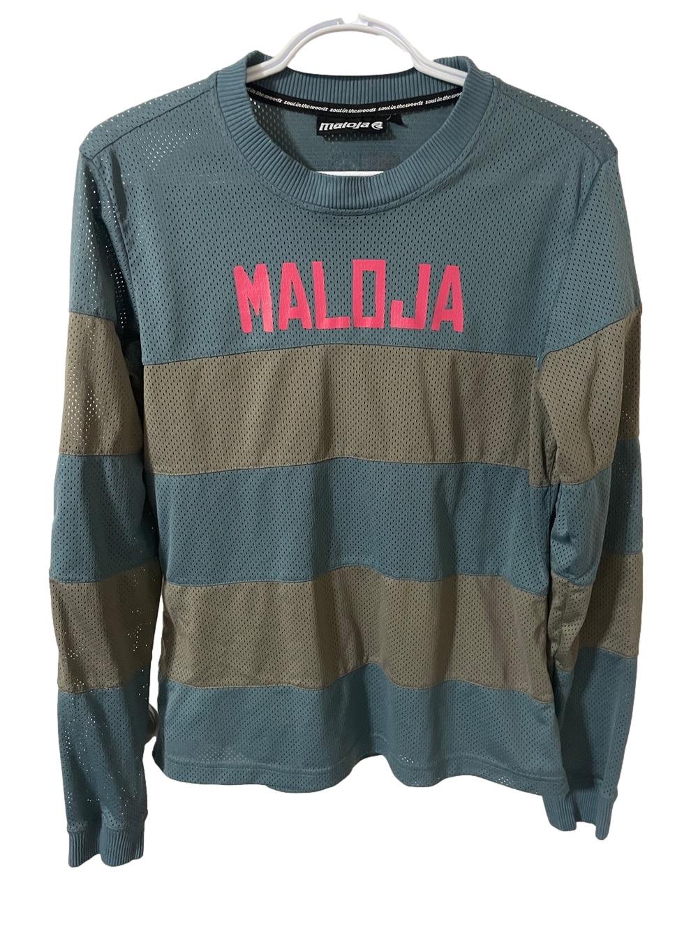 Maloja Mesh Cycling Striped Long-Sleeve Jersey Size Medium